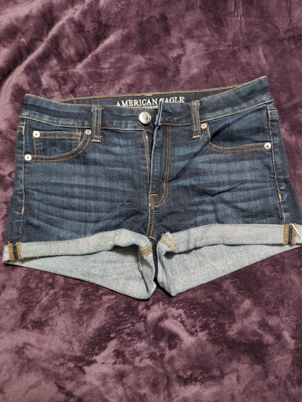 American Eagle Shortie Super Stretch Denim Shorts Size 8